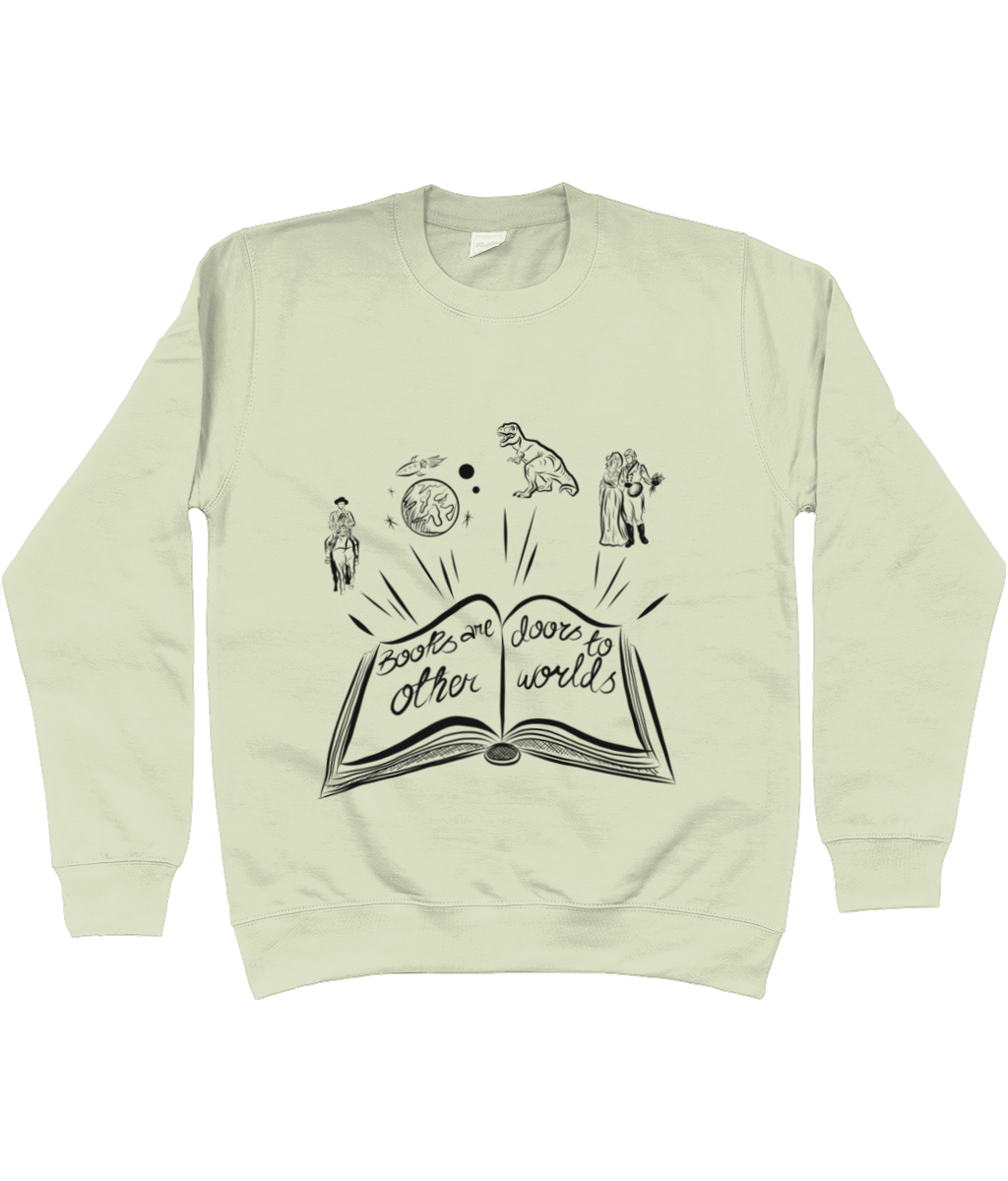 'Books are doors to other worlds' jumper - adults'