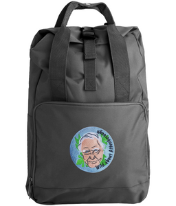 David Attenborough embroidered roll top backpack