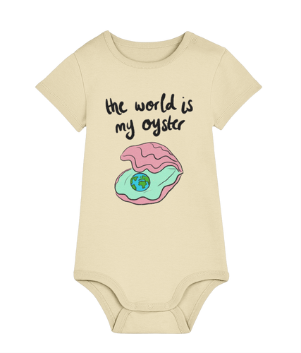 The world is my oyster baby grow