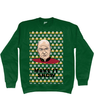 Load image into Gallery viewer, Jean Luc Picard Make it Snow Christmas jumper - adults&#39;