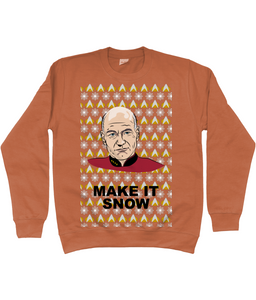 Jean Luc Picard Make it Snow Christmas jumper - adults'