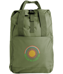 Sunshine on a rainy day embroidered backpack