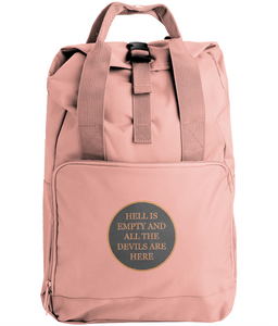 Hell is empty embroidered backpack