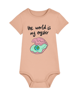 The world is my oyster baby grow