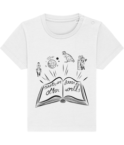 'Books are doors to other worlds' - baby & toddler t shirt