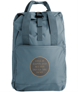 Hell is empty embroidered backpack