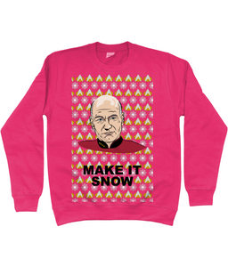 Jean Luc Picard Make it Snow Christmas jumper - adults'