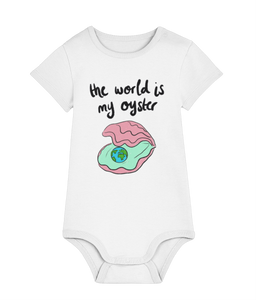 The world is my oyster baby grow