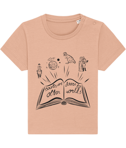 'Books are doors to other worlds' - baby & toddler t shirt