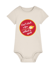 Load image into Gallery viewer, Can&#39;t start a fire without a spark baby grow