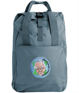 David Attenborough embroidered roll top backpack