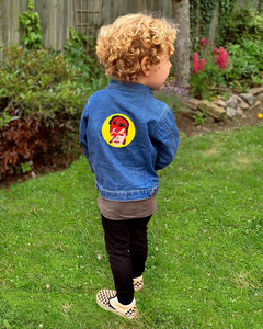 David Bowie embroidered baby and kids denim jacket (sizes from 3 months up to 3 years)