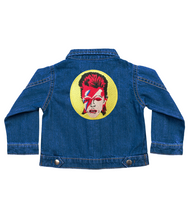 Load image into Gallery viewer, David Bowie embroidered baby and kids denim jacket (sizes from 3 months up to 3 years)