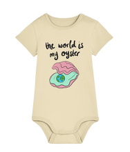Load image into Gallery viewer, The world is my oyster baby grow